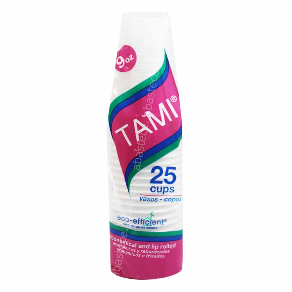 Vaso Plastico Desechable Transparente 9 Oz Tami Paq.x 25u