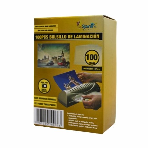 Bolsillo Laminacion Para Carnet Paq X100u. Tamaño 6x9 Cms