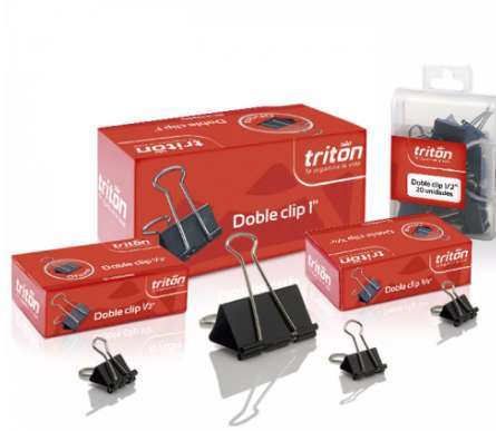 Manecilla Doble Clip 1 Pulgada Caja x 12u.