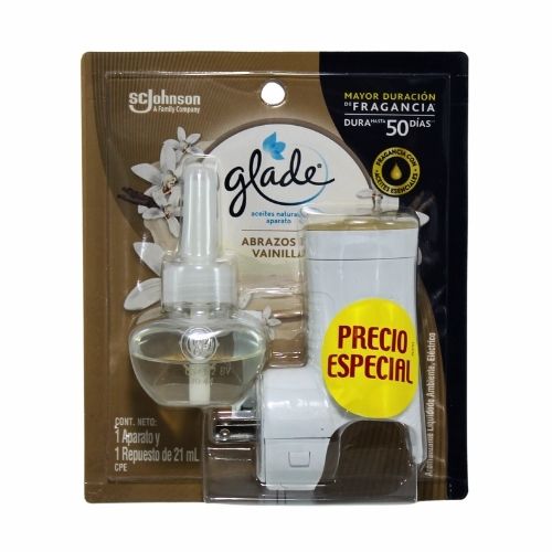Ambientador Glade Aceite 21ml + Aparto Electrico Vainilla