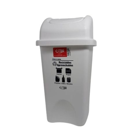 Papelera Vaiven 10 Litros Blanca Marca: Estra
