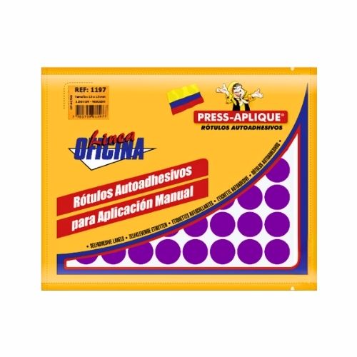 Press Aplique 13 Mm X 1064 Rotulos Sobre Violeta Ref:1197