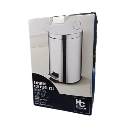 Papelera Pedal Acero Inoxidable 12 Litros
