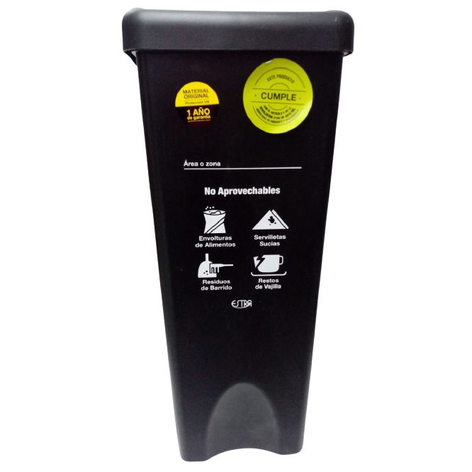 Papelera Vaiven 53 Lt Marca Estra Negra