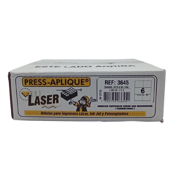 Press Aplique 107.9 x 93.1 Caja Laser x2400u. Ref:3645