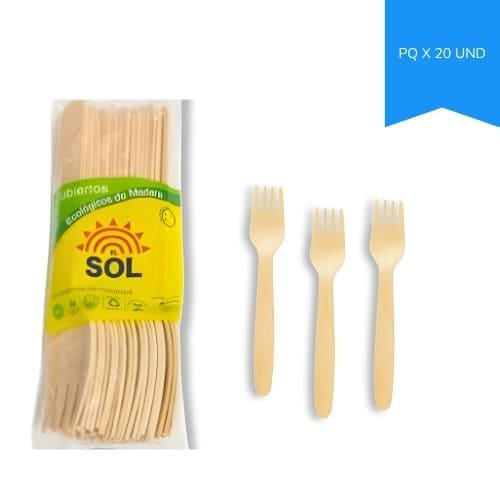 Tenedor De Madera Paq.x 20u.