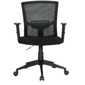 Silla Kyoto Negra Brazos Fijos Base Cromo Ref 3-1643