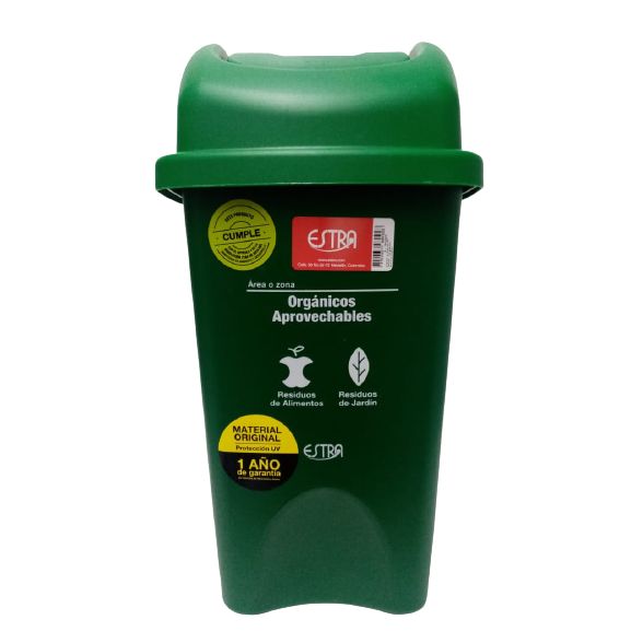 Papelera Vaiven 10 Litros Eco Color: Verde Marca Estra