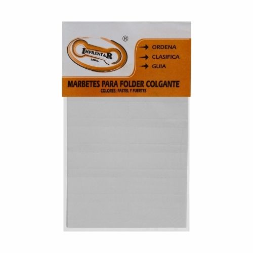 Marbete Folder Colgante Blanco