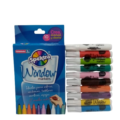 marcador deco.spektra p/vidrio x 10u.