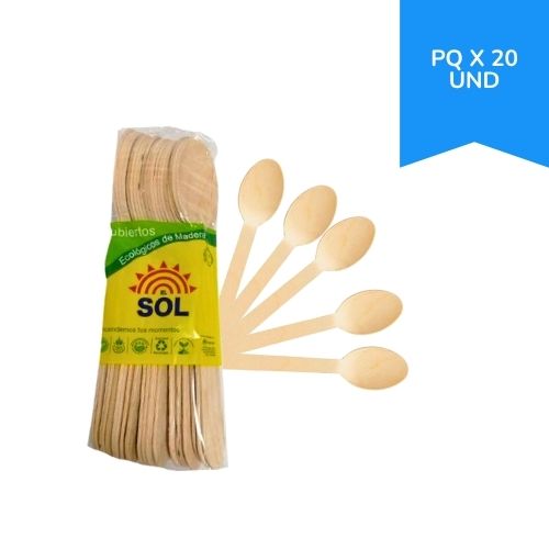 Cuchara De Madera Grande Paq.x 20u.