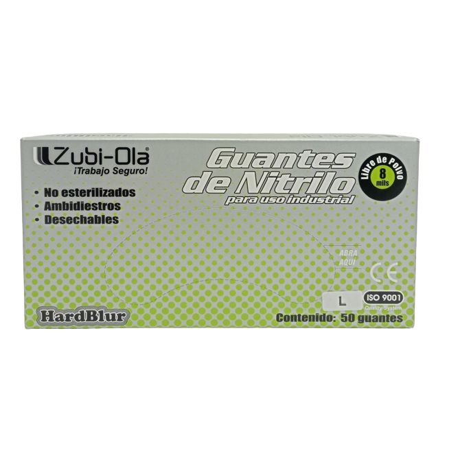 Guante Nitrilo Azul Hardblur Ref. 11931029 Talla L Cajax50u.