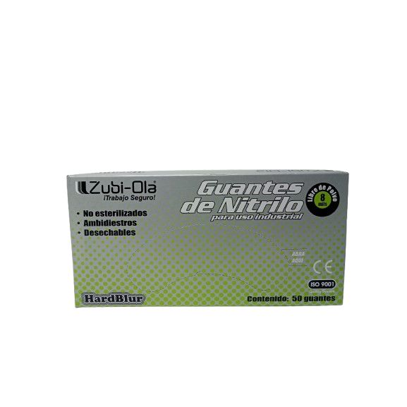 Guante De Nitrilo Hardblur Ref. 11931030 Talla XlL caja x 50u. Azul