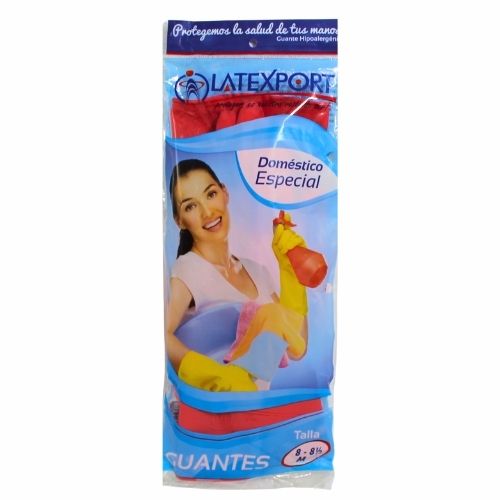 Guante Domestico Rojo Calibre 18 Talla 8 - 8.5