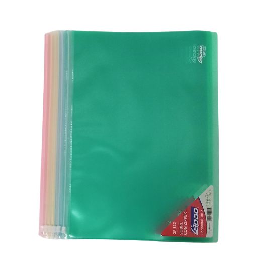 Sobre (Carpeta) Plastico Cremallera Oficio Surtido