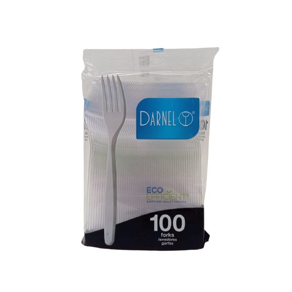 tenedor darnel transparente x 100u.