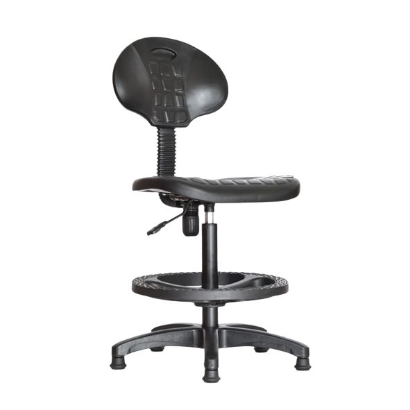 Silla Tipo Cajero Tulip Piel Integral Con Ruedas