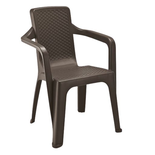 silla plastica cafe con brazos eterna rimax