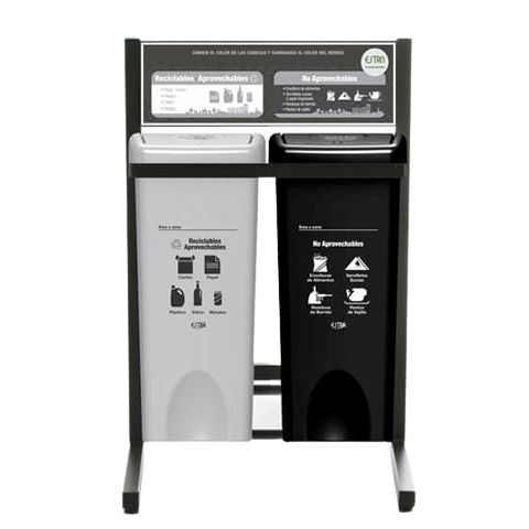 Punto Ecologico De 53 Lts.  Blanco - Negro T.vaiven Estra en Abastece.co