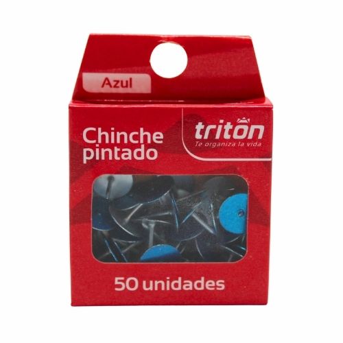 Chinche Metalico Triton Azul Caja x 50u.