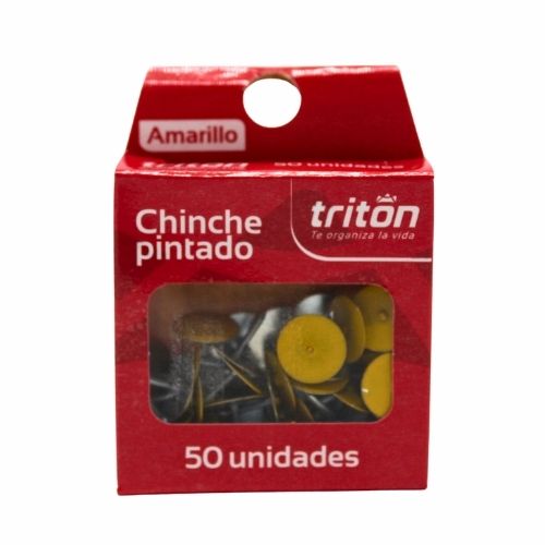 Chinche Metalico Triton Amarillo Caja x 50u.