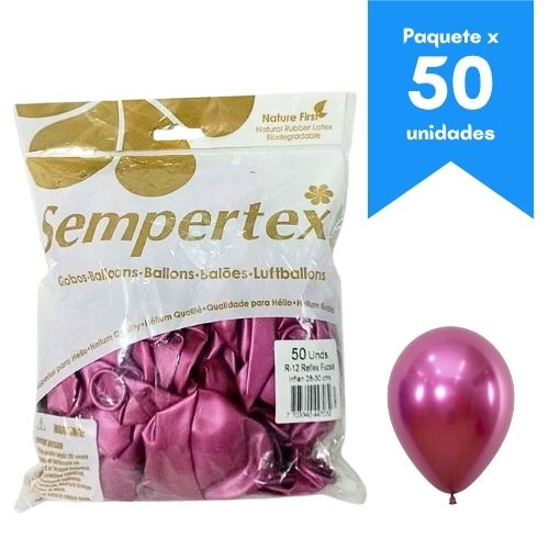 Globos Sempertex Ref: R-12 Espejo Fucsia Paq. X 50 Uds.