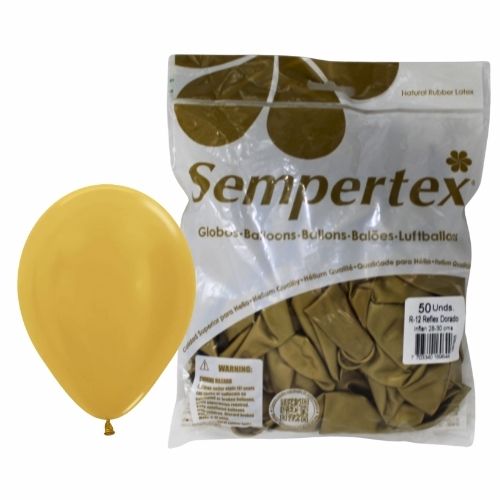 Globos Sempertex Ref: R-12 Espejo Dorado Paq. X 50 Uds.