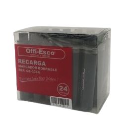 recarga marcador borrable offi-esco negro  paq x 24 uds