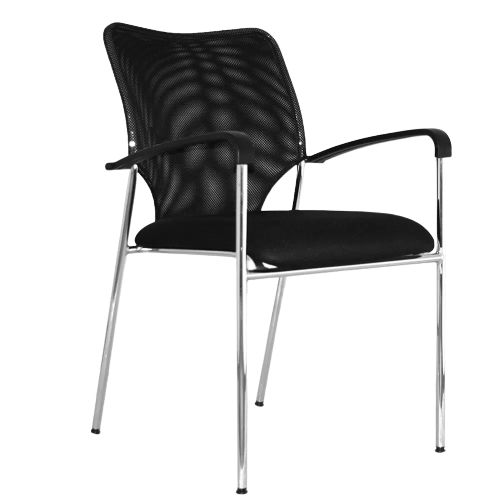 Silla Interlocutora Tailandia Base Cromo Espaldar en Malla