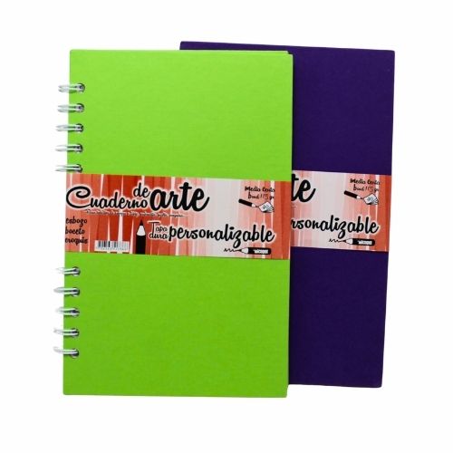 cuaderno de arte tamano 1/2 carta de 40 hojas