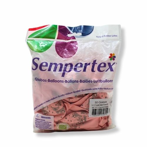 globos feliz cumpleanos paq x 50u colo rosado r-12 sempertex