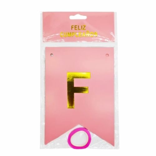 Guirnalda de Feliz Cumpleaños Rosada