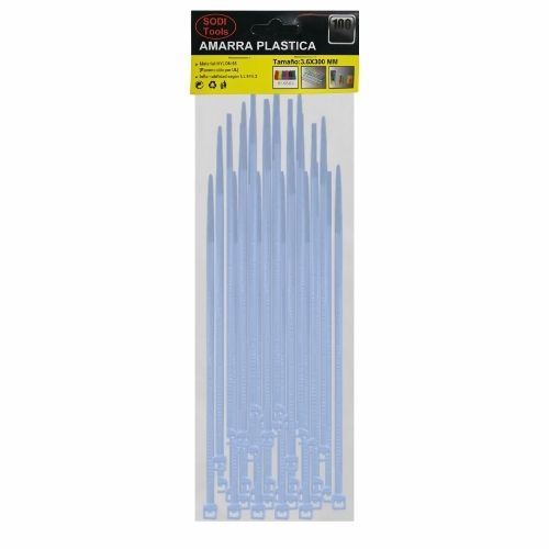 Amarre Plastico Blanco 3.6 Mm X 30 Cms Paq.x100u.