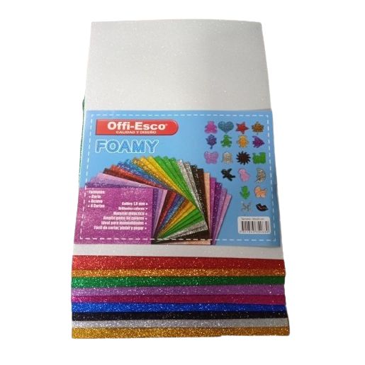 Foamy Escarchado Colores Surtidos 1/8 Paq.x10u.