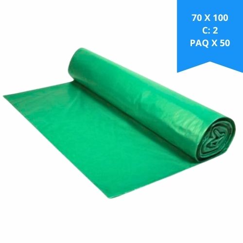 Bolsa Verde 70x100 Calibre 2 Paq.x 50u.