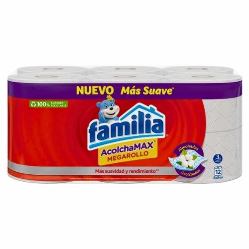 Papel Higienico Familia Acolchamax 65 Usos Triple H Paq.x 12 Rollos