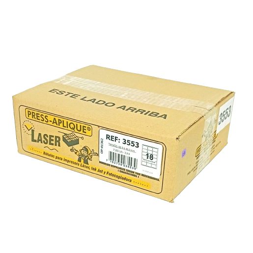 Press Aplique 63.5 x 46 x 7200 rotulos Caja Laser Ref 3553