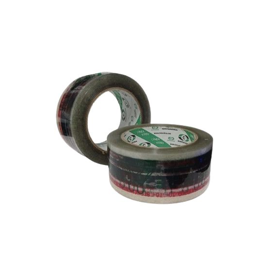 Cinta Adhesiva Empaque Impresa Fondo Marron 48mm x 100m