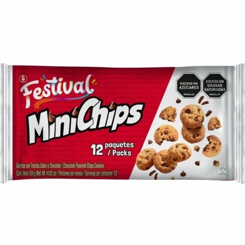 Galletas Festival Minichips Chocolate PAQ.x12u.
