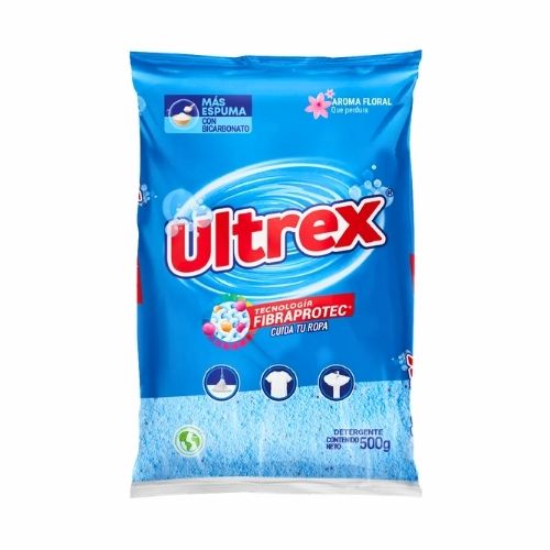 Detergente en Polvo Floral Ultrex 500 gr