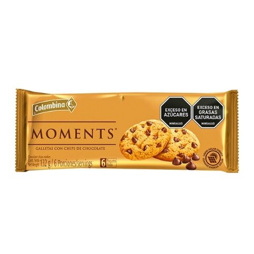 Galleta Moments Con Chips De Chocolate x132g