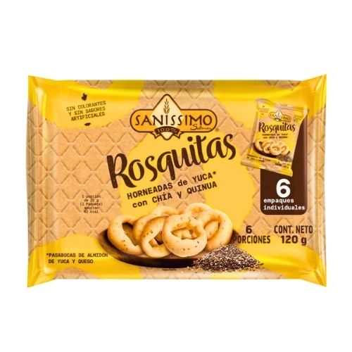 Rosquitas Sanissmo Horneadas Con Chia Y Quinua Paq.x6u.