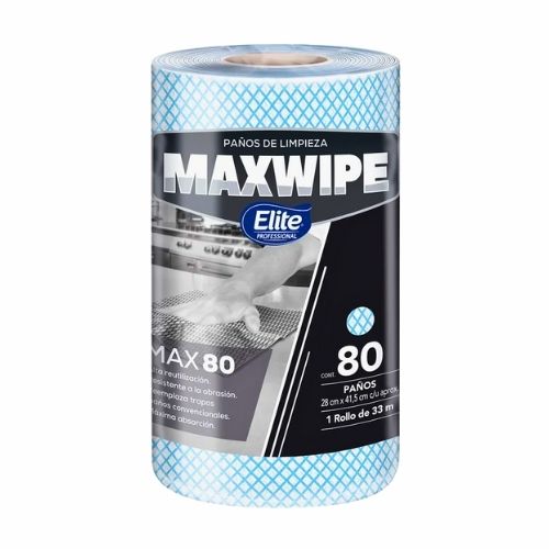 Paños de Limpieza Maxwipe Elite Rollo x80 Paños Azul