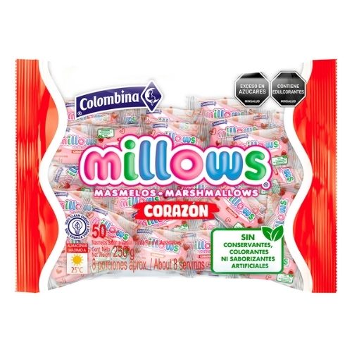 Masmelos Millows Corazon Paq.x50u.