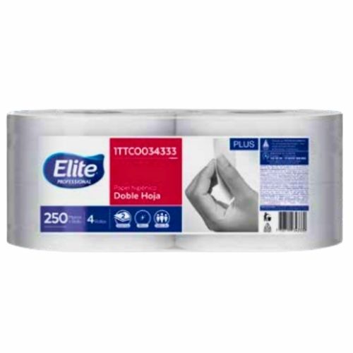 Papel Higienico Elite Blanco 250 mts HD Paca x 4 Rollos Ref: 34333