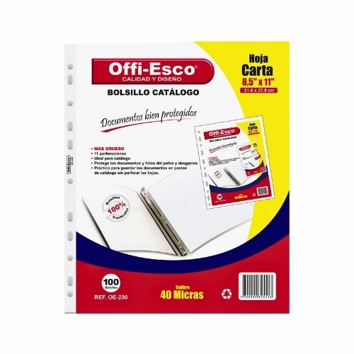 Bolsa De Vinilo 40 Micras T. Carta  X100u. OE-200