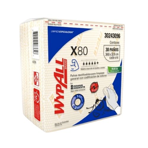 Paños Limpieza Wypall X80 Amarillo Power Pockets PAQ.x 30u 30243096