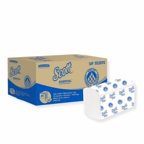 Toalla de Manos Scott Hoja Sencilla Blanca en  Z x150u. Ref 30228392