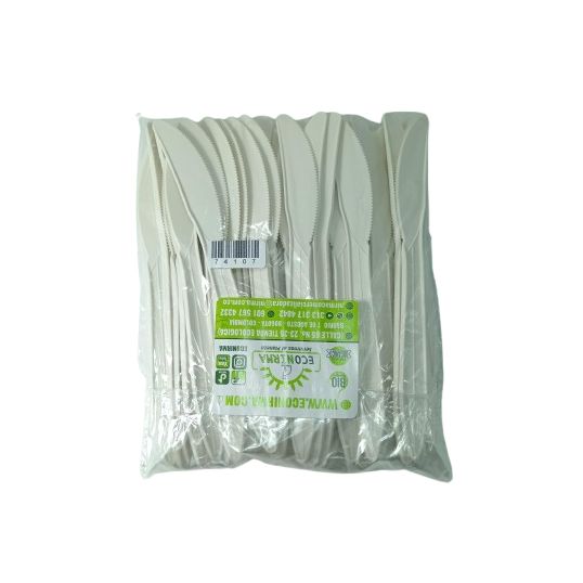 Cuchillo Biodegradable Fecula De Maiz 16 Cms Paq X 50u