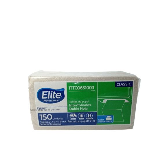 Toalla de Manos en Z Elite H.Doble Natural Paq x150 631003
